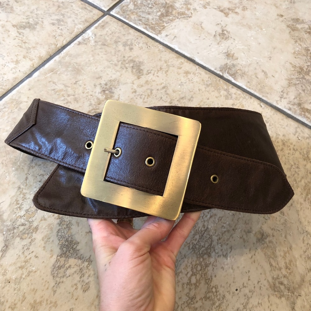 Chunky brown and gold belt